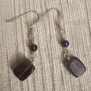 Semi Precious Stone and Sterling Silver Earrings